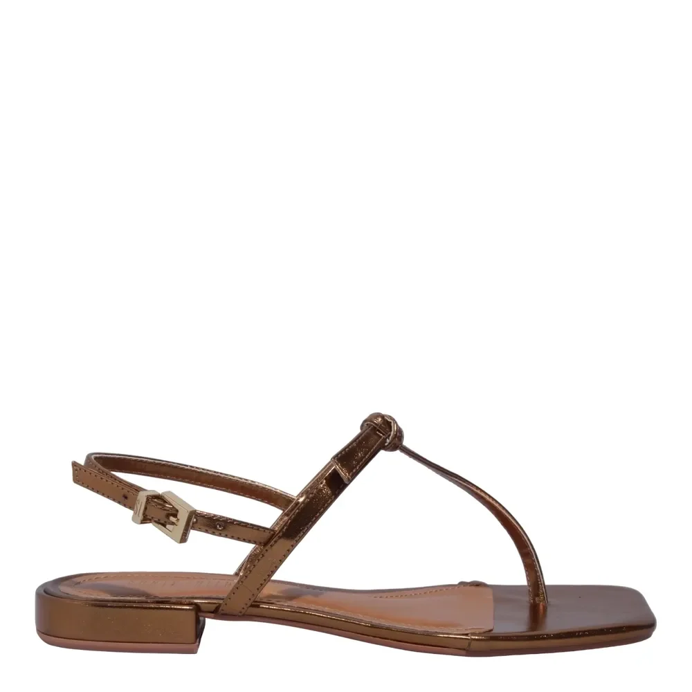 Rasteira Metalizada Bronze Bico Quadrado - vista 1 de 4