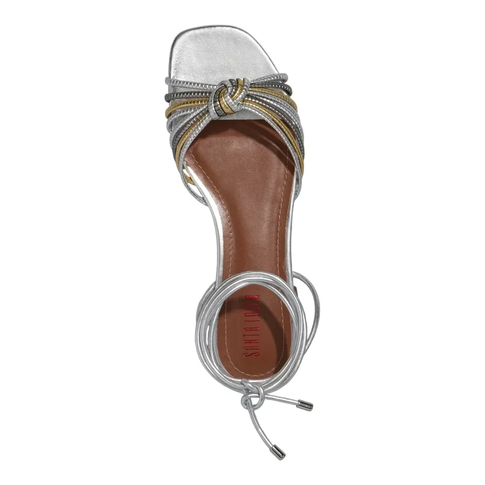 Rasteira Metallic Ultra Prata Salto Baixo - vista 4 de 4