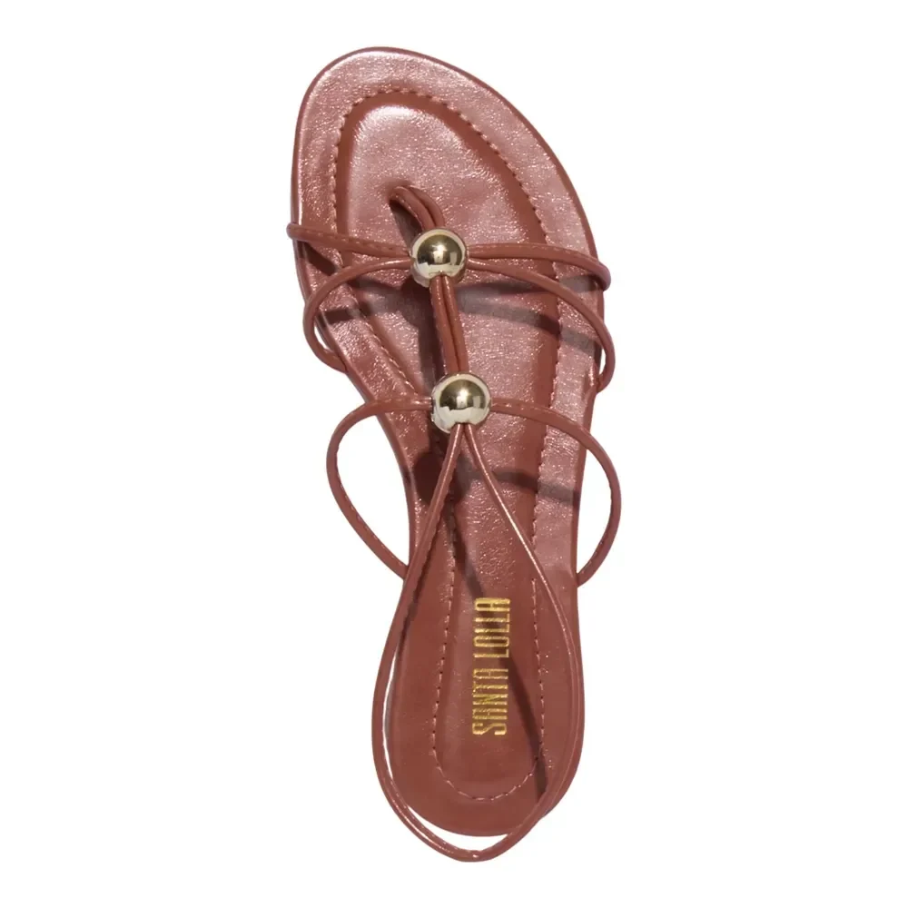 Rasteira Napa Madri Caramel - vista 4 de 4