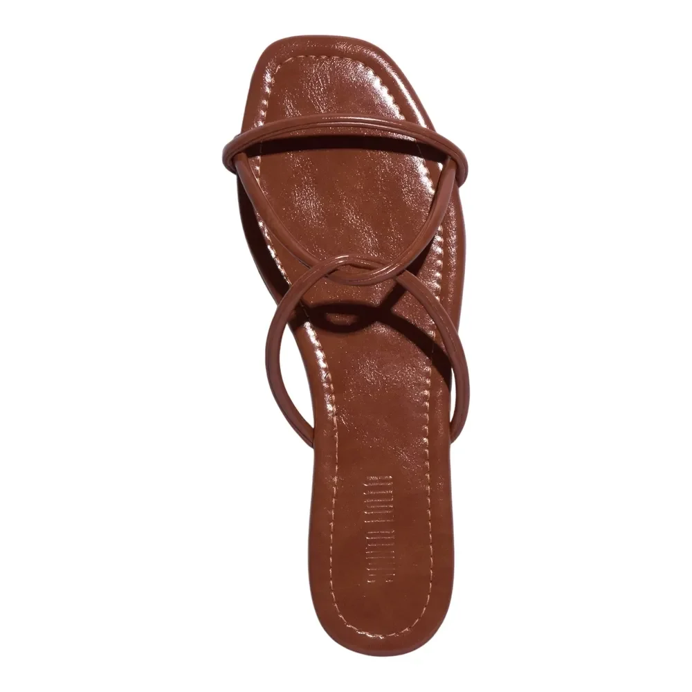 Rasteira Napa Madri Caramel - vista 4 de 4