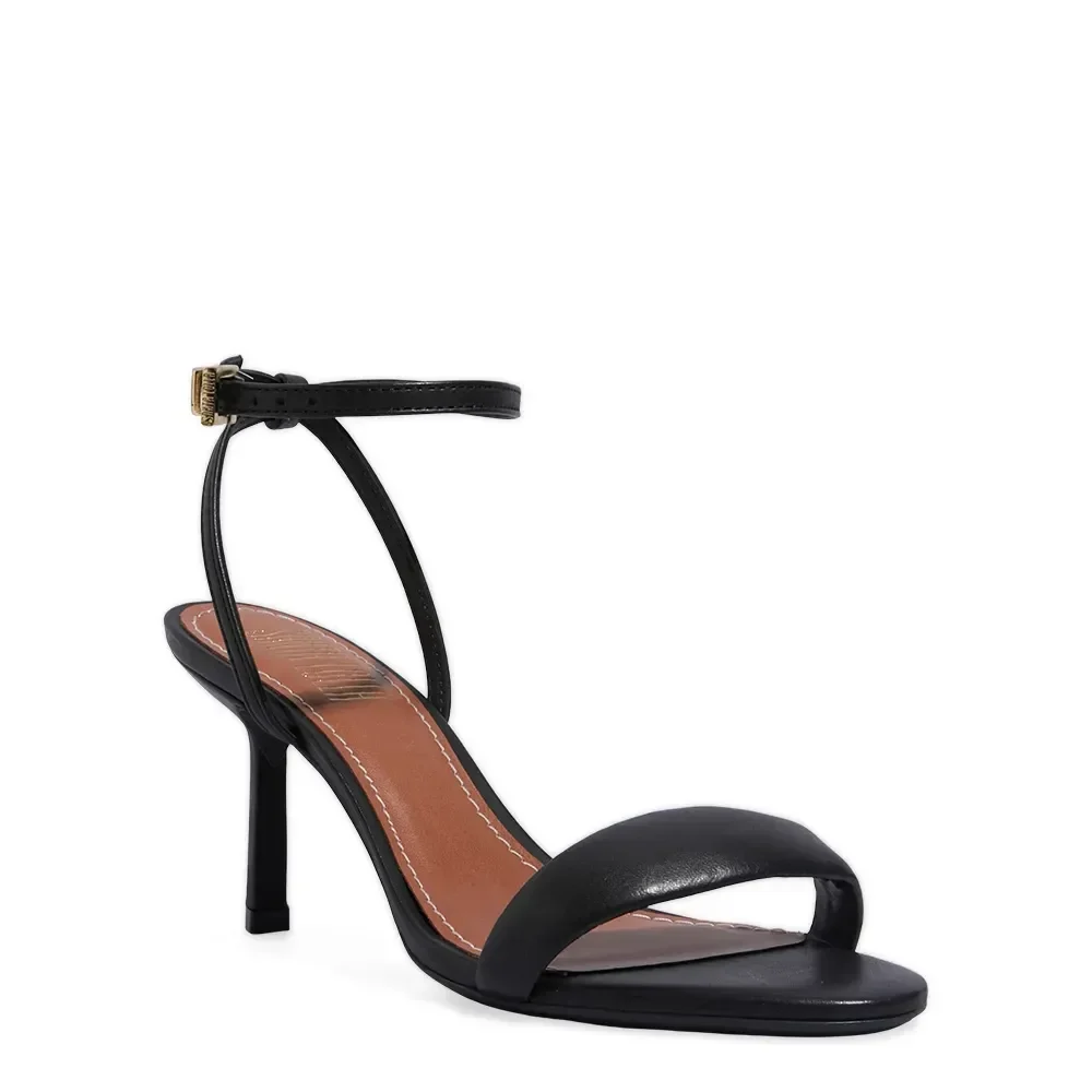 Sandália Couro Nobre Soft Preto Salto Alto Fino - vista 1 de 3
