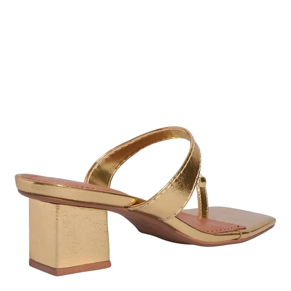 Mule Metalizado Reflexo Dourado Salto Grosso - vista 3 de 5