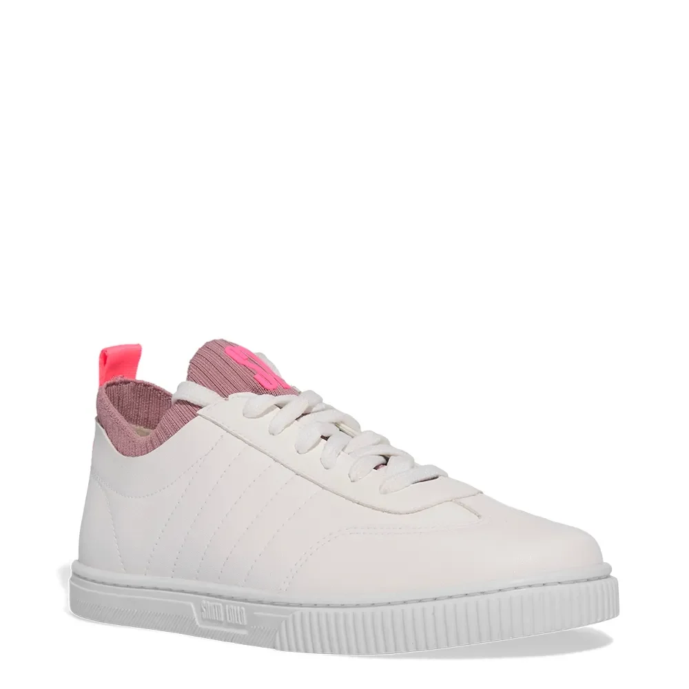 Tênis Napa Branco E Rosa Cano Knit - vista 2 de 4