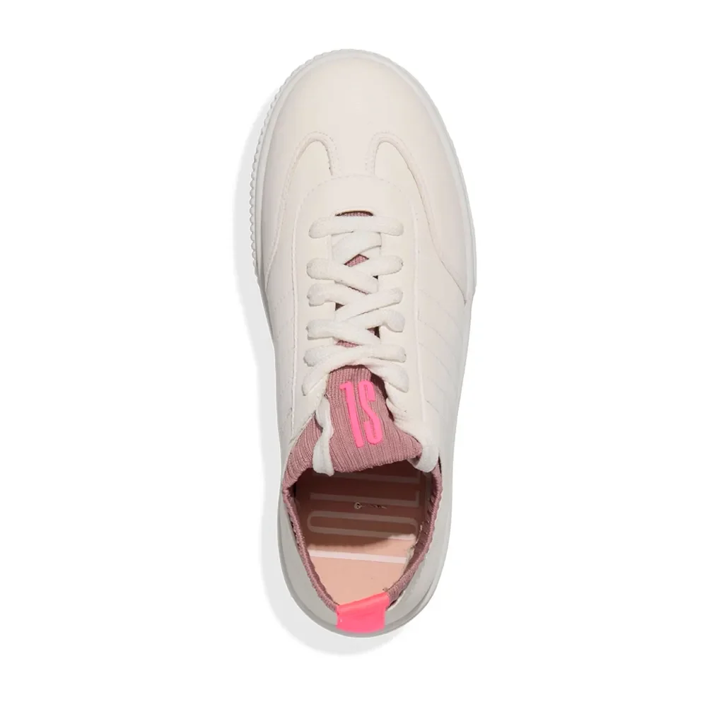Tênis Napa Branco E Rosa Cano Knit - vista 4 de 4