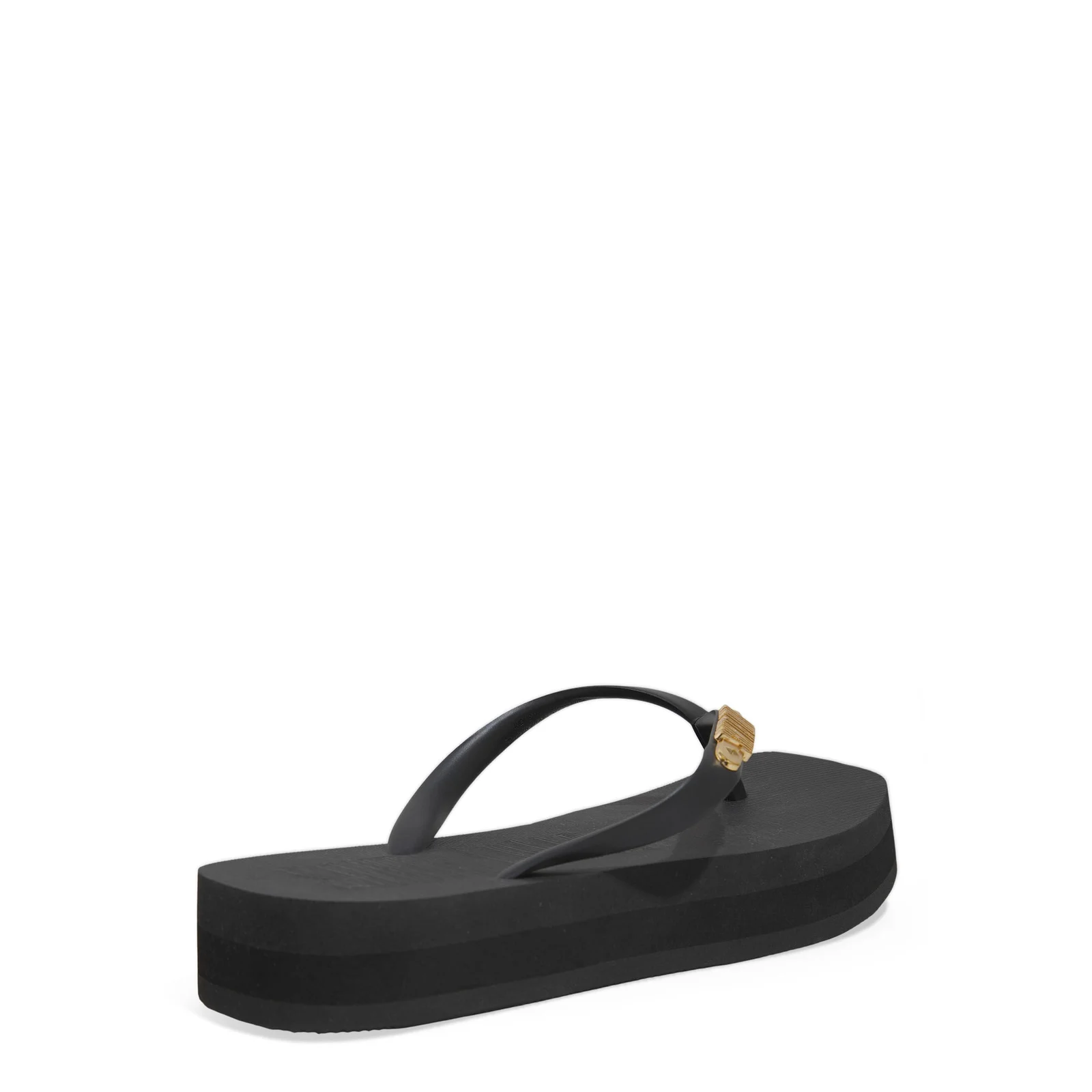 Chinelo Flatform Borracha Bico Quadrado Preto - vista 3 de 6