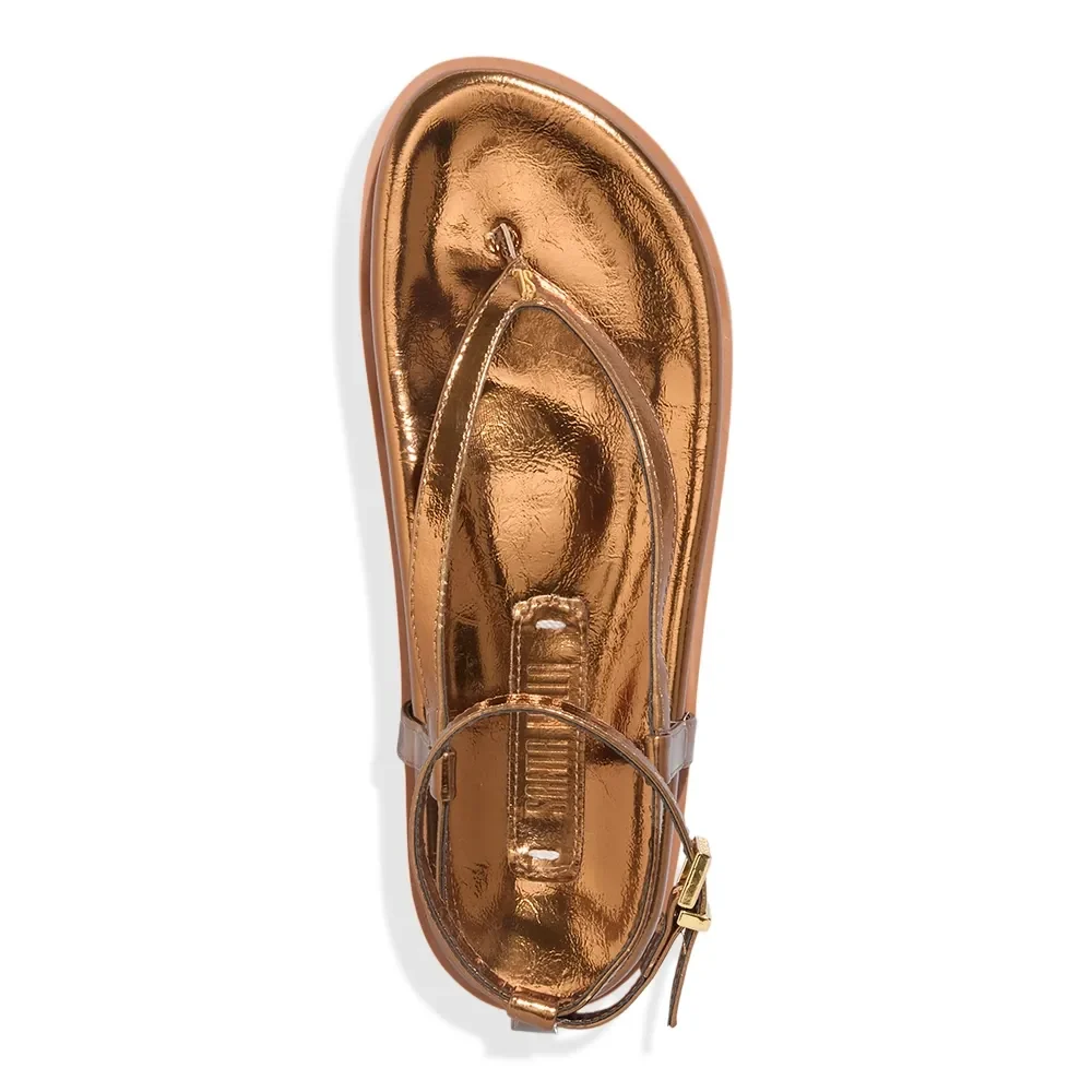 Papete Thong Crinkle Bronze Metalizado - vista 4 de 4