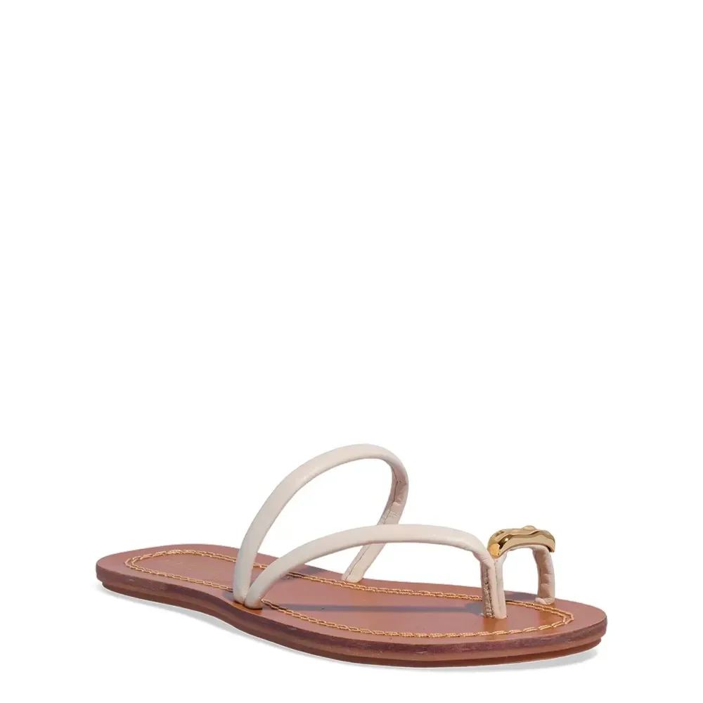 Rasteira Couro Nobre Metal Bold Off White - vista 2 de 6