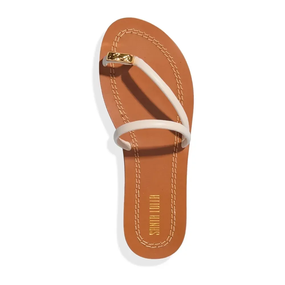 Rasteira Couro Nobre Metal Bold Off White - vista 6 de 6