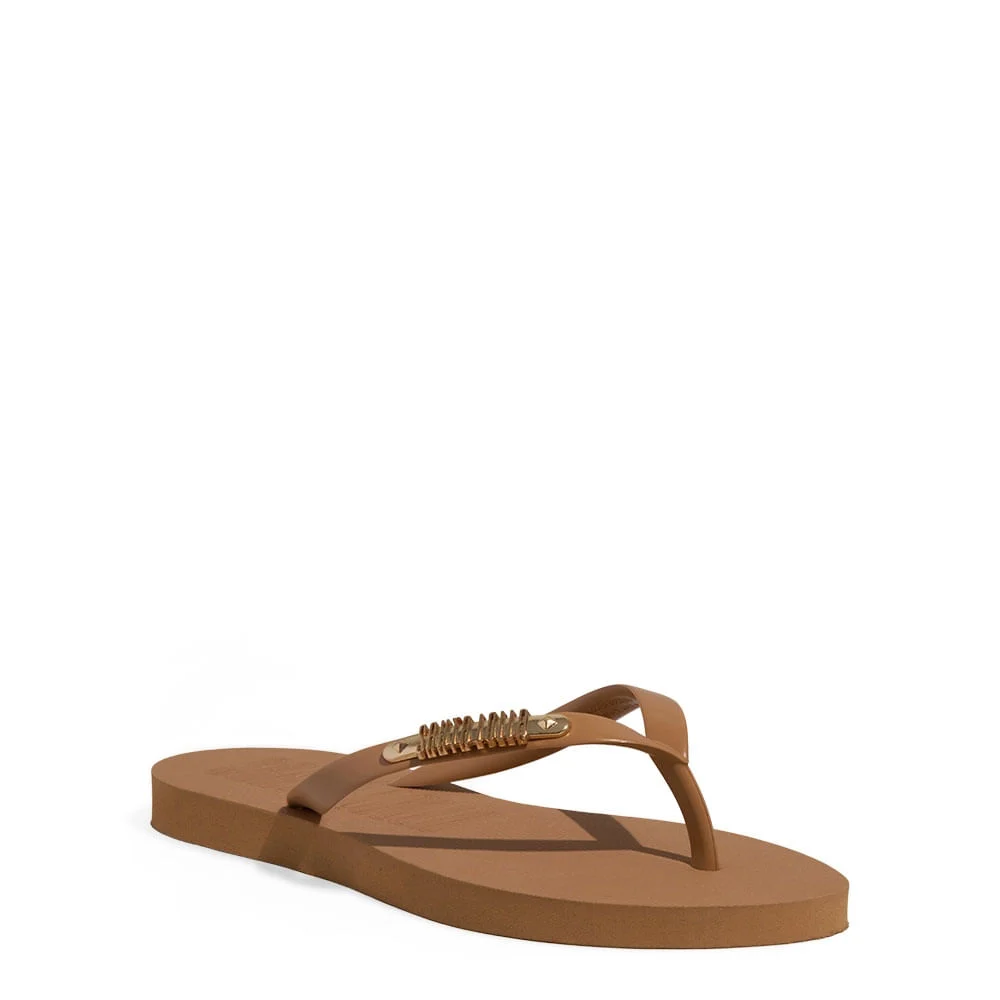 Chinelo Borracha Bico Fino Bege Egido - vista 2 de 4