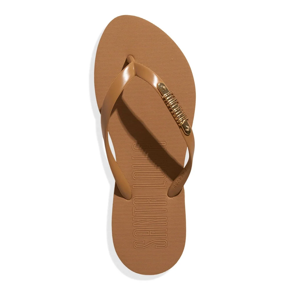 Chinelo Borracha Bico Fino Bege Egido - vista 4 de 4