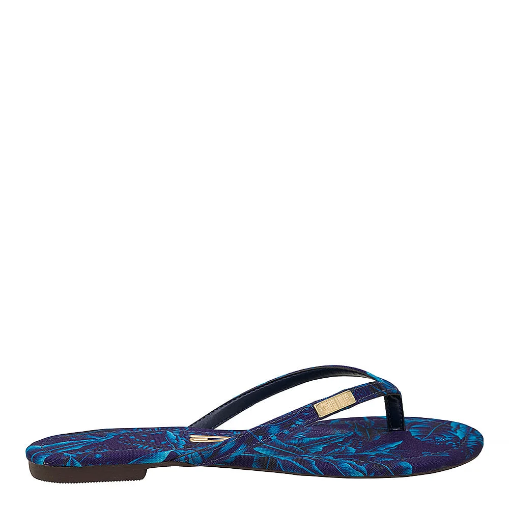 Rasteira Tricot Folhas Marinho - vista 1 de 5