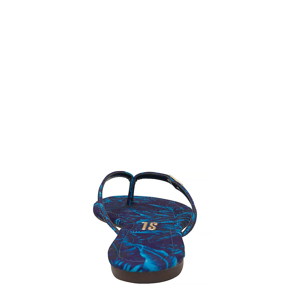 Rasteira Tricot Folhas Marinho - vista 3 de 5