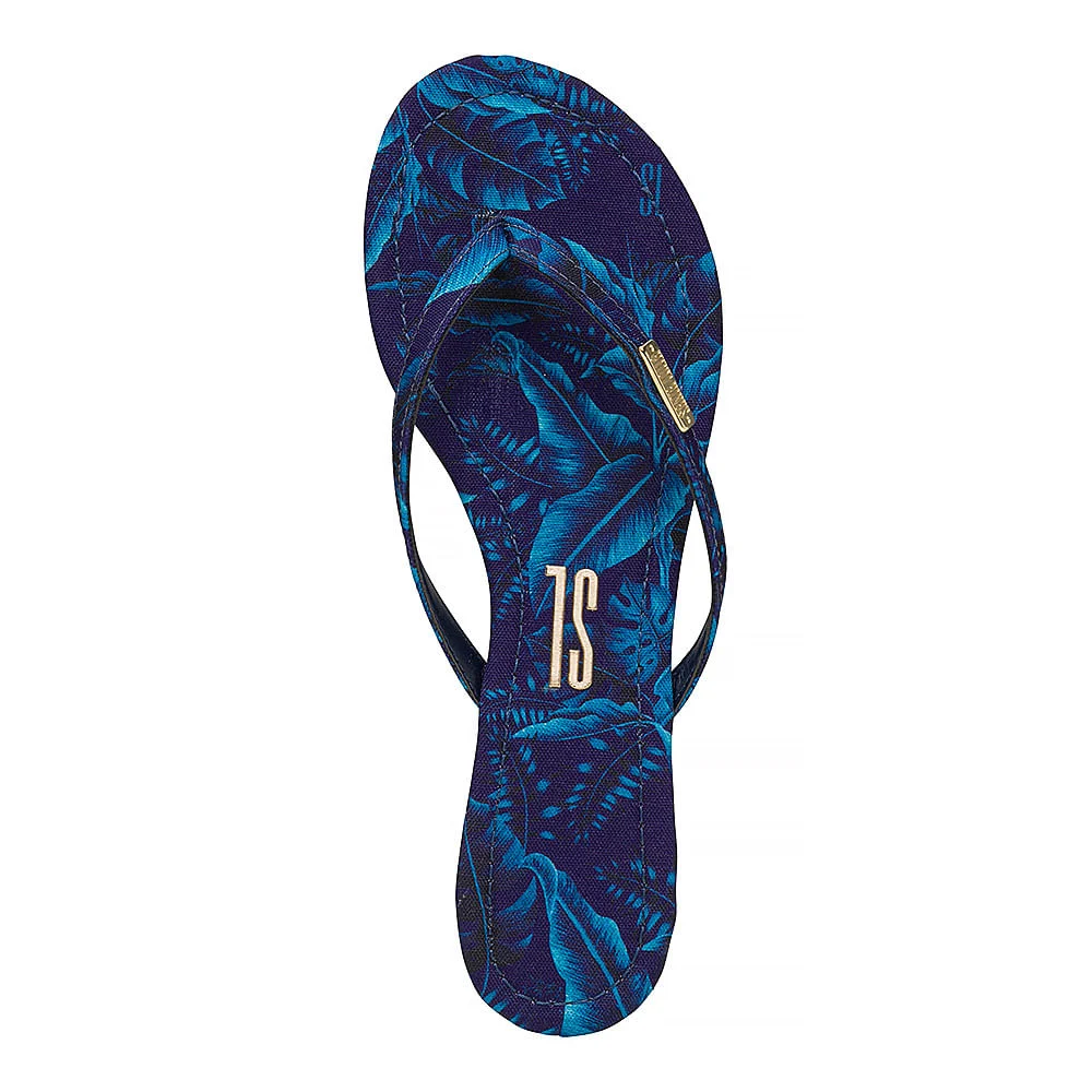 Rasteira Tricot Folhas Marinho - vista 4 de 5