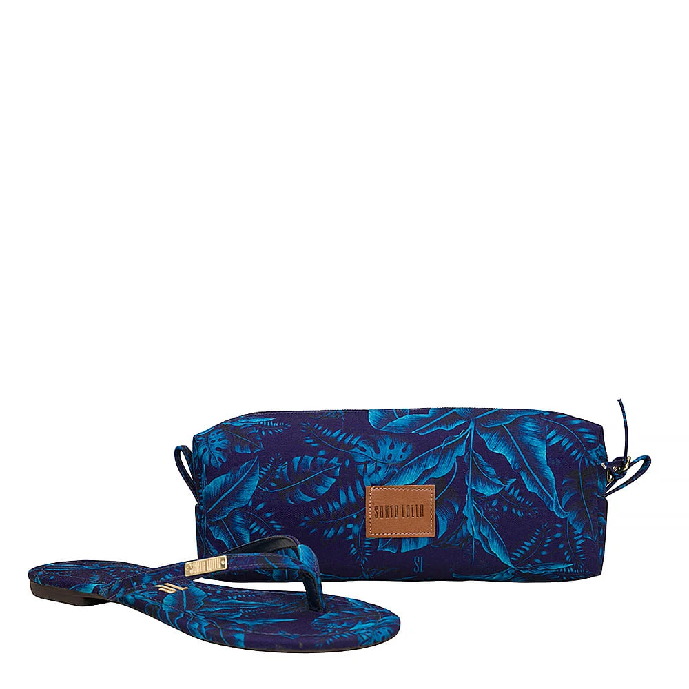 Rasteira Tricot Folhas Marinho - vista 5 de 5