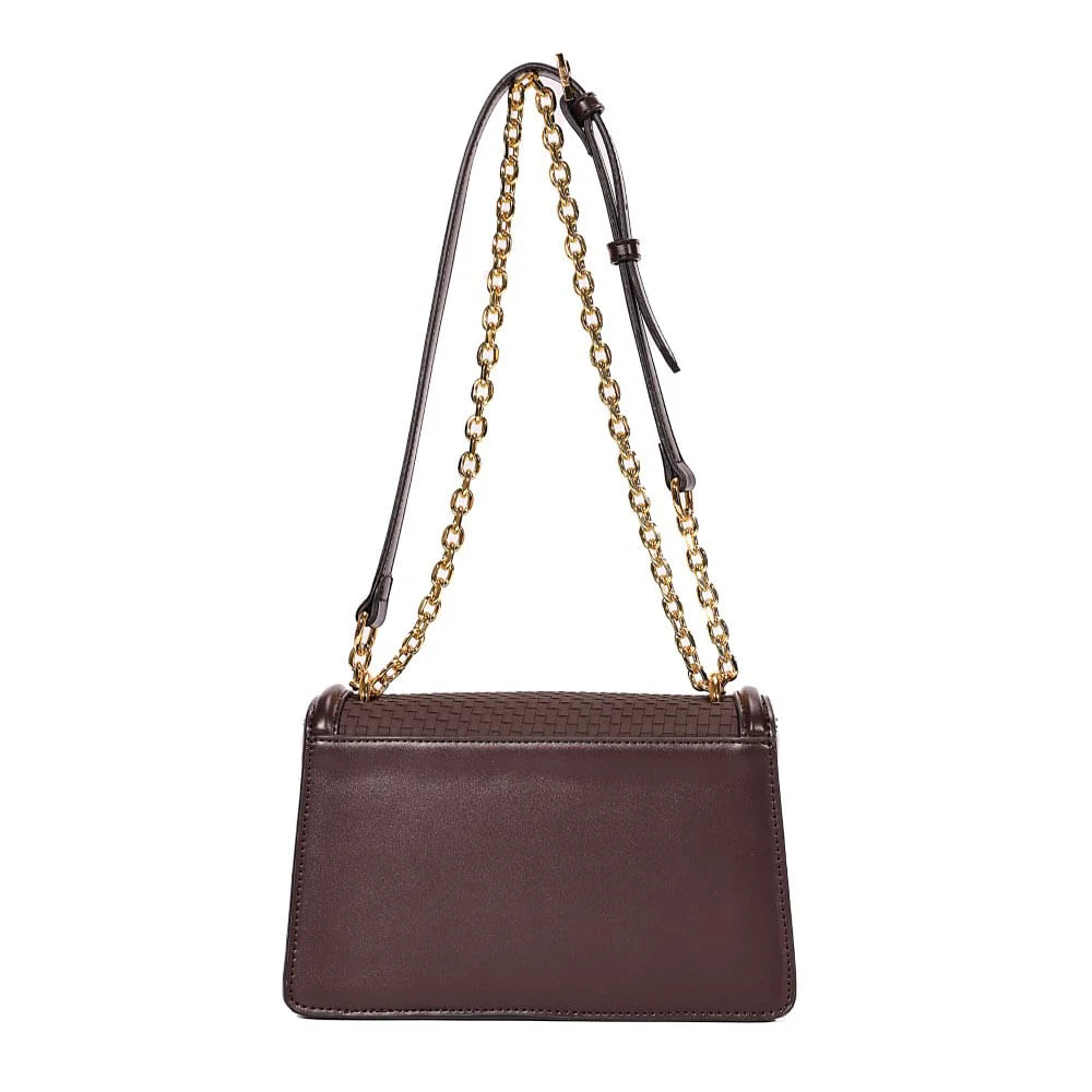 Bolsa Envelope Tressê Alça De Ombro Marrom Dark Cocoa - vista 5 de 8
