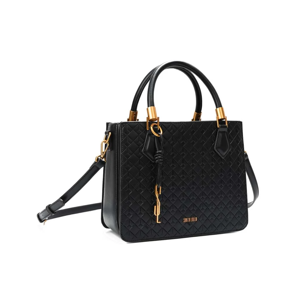 Bolsa Tote Soft Cubos Preta Alça Dupla - vista 2 de 7