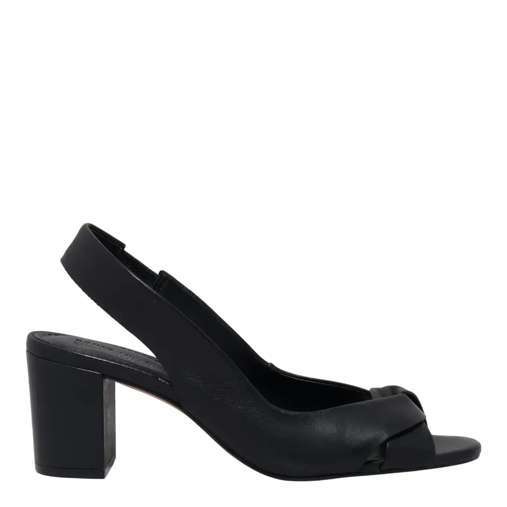 Peep Toe Couro Premium Preto Salto Grosso - vista 1 de 3