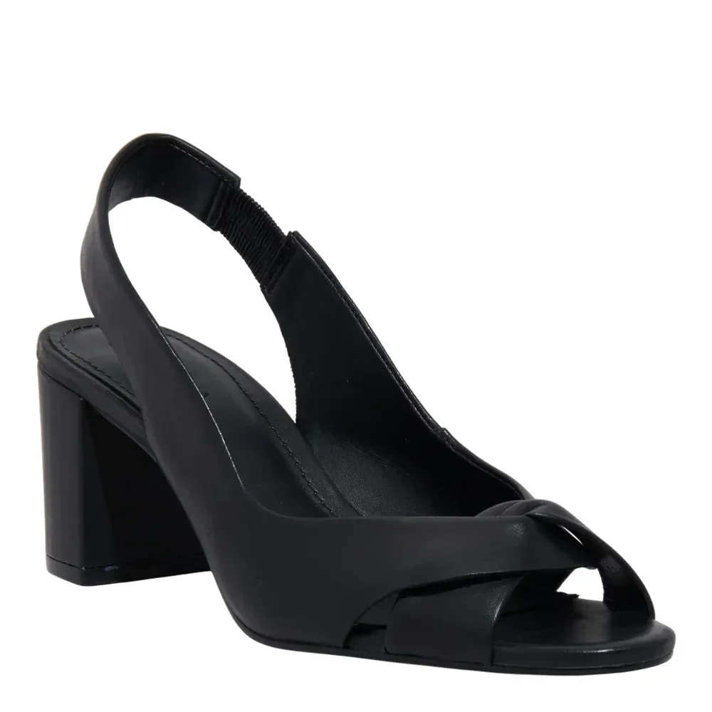 Peep Toe Couro Premium Preto Salto Grosso - vista 2 de 3