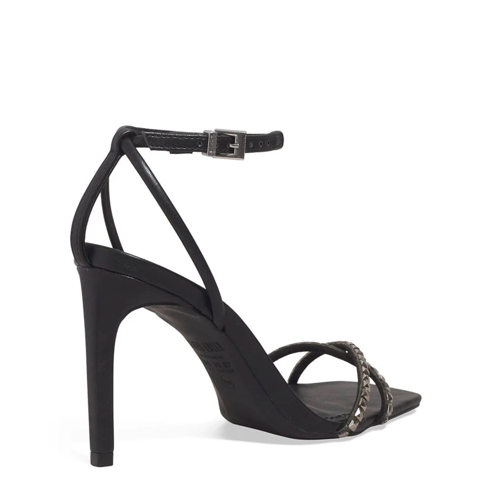 Sandália Brilho Napa Soft Preto Bico Quadrado - vista 3 de 3