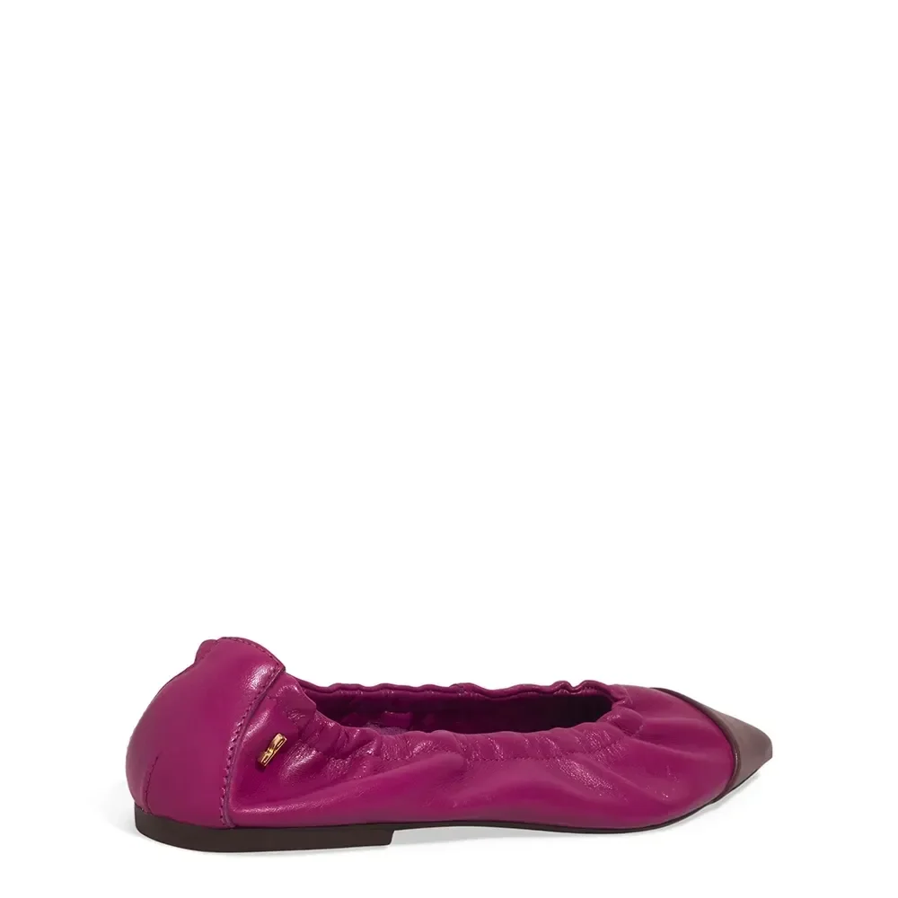 Sapatilha Couro Nobre Soft Bico Fino Rosa - vista 3 de 4
