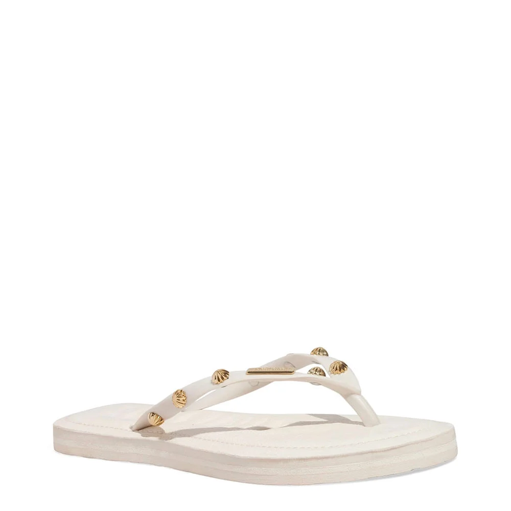 Chinelo Flip Flop Verniz Tachas Off White - vista 2 de 4