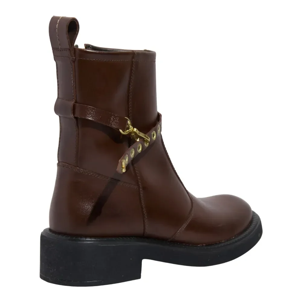 Bota Coturno Couro Confort Marrom Dark - vista 3 de 3