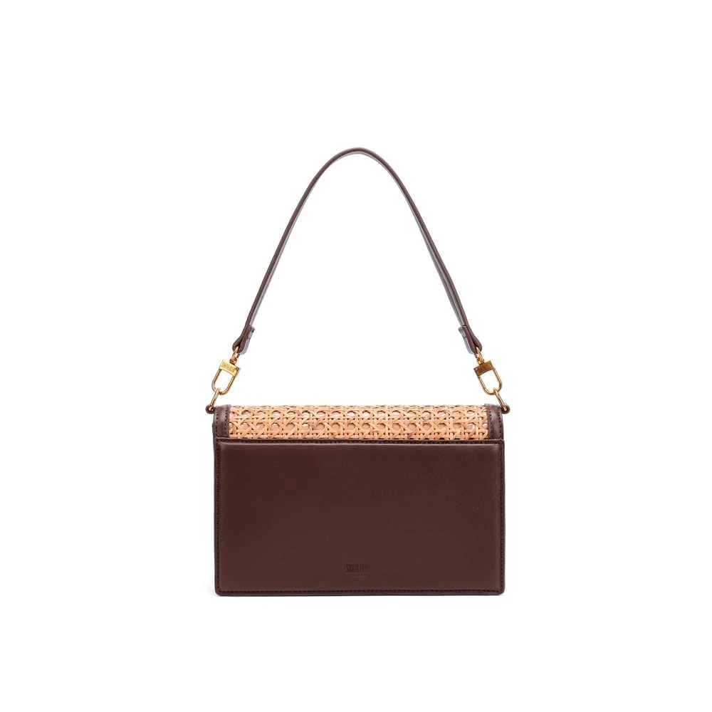 Bolsa Clutch Soft Marrom Dark Alça De Ombro - vista 4 de 6