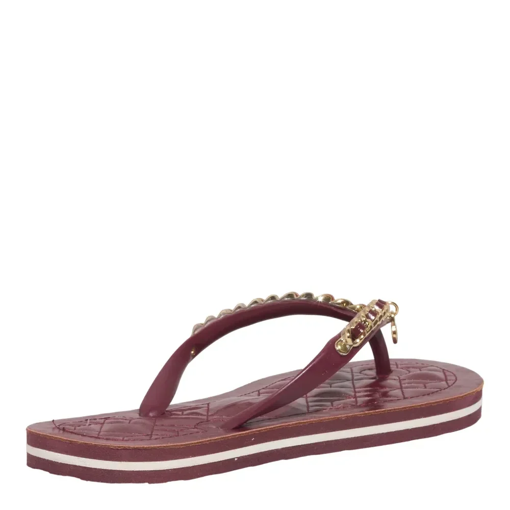 Chinelo Flip Flop Napa Madri Vermelho Bordô - vista 3 de 4