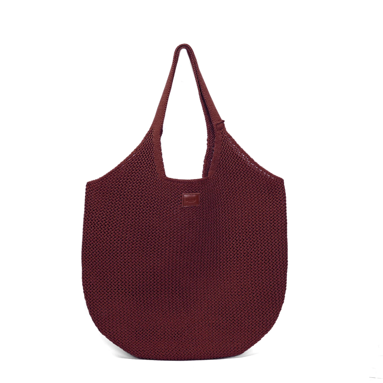 Bolsa Shopper Knit Marrom Terracota Alça De Ombro - vista 1 de 4