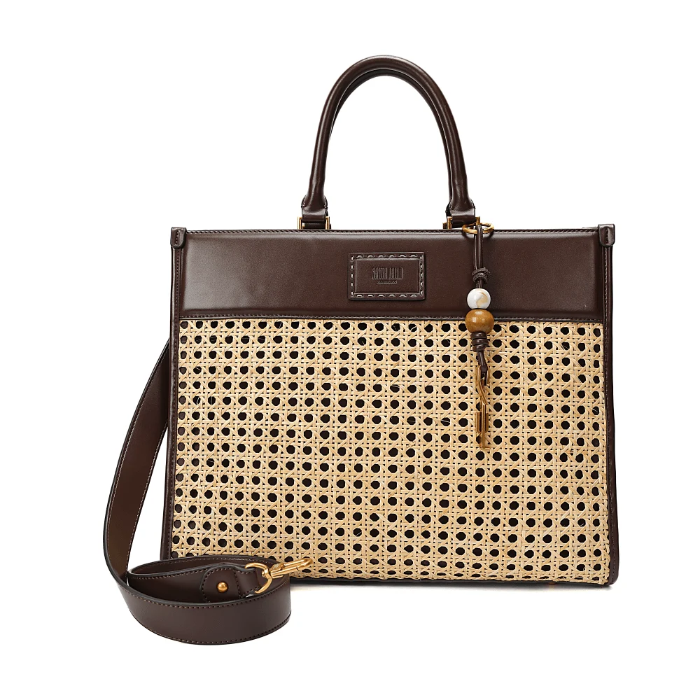 Bolsa Tote Grande Soft Marrom Dark Alça Dupla - vista 4 de 9