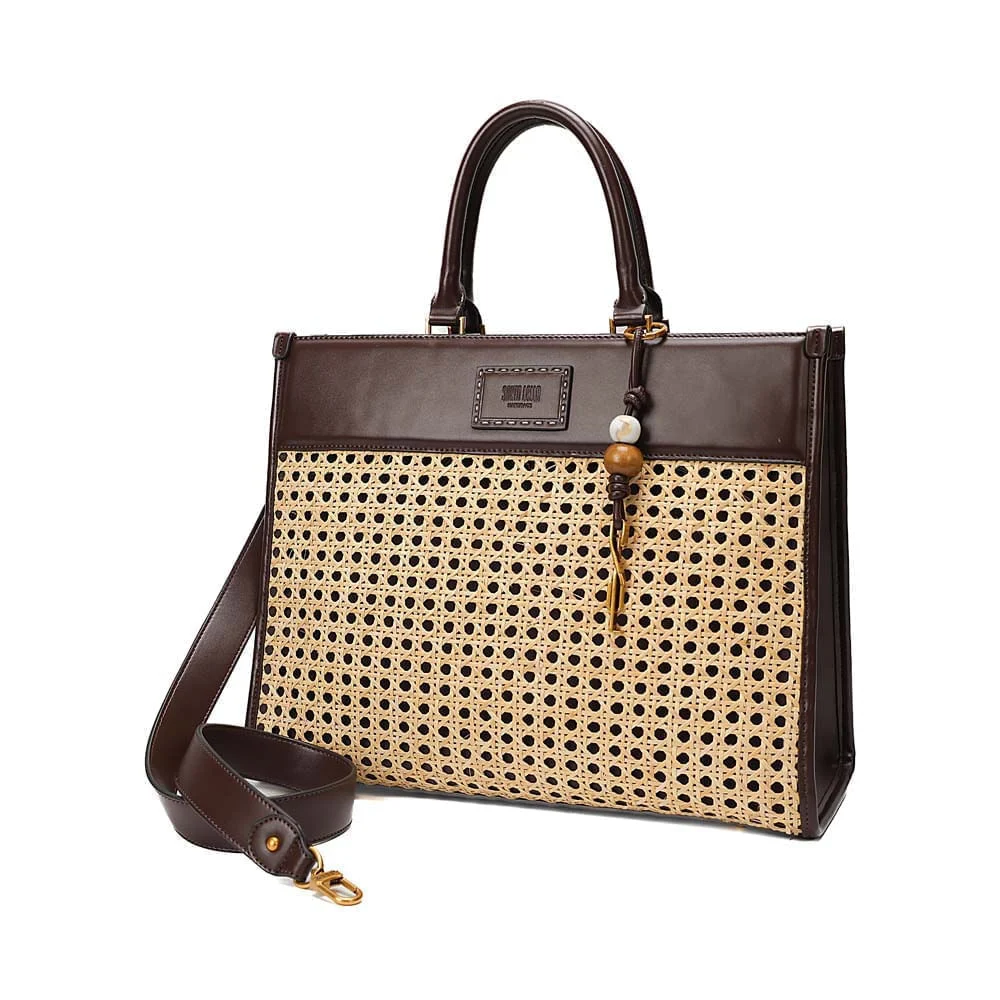 Bolsa Tote Grande Soft Marrom Dark Alça Dupla - vista 5 de 9