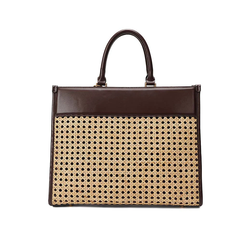Bolsa Tote Grande Soft Marrom Dark Alça Dupla - vista 7 de 9