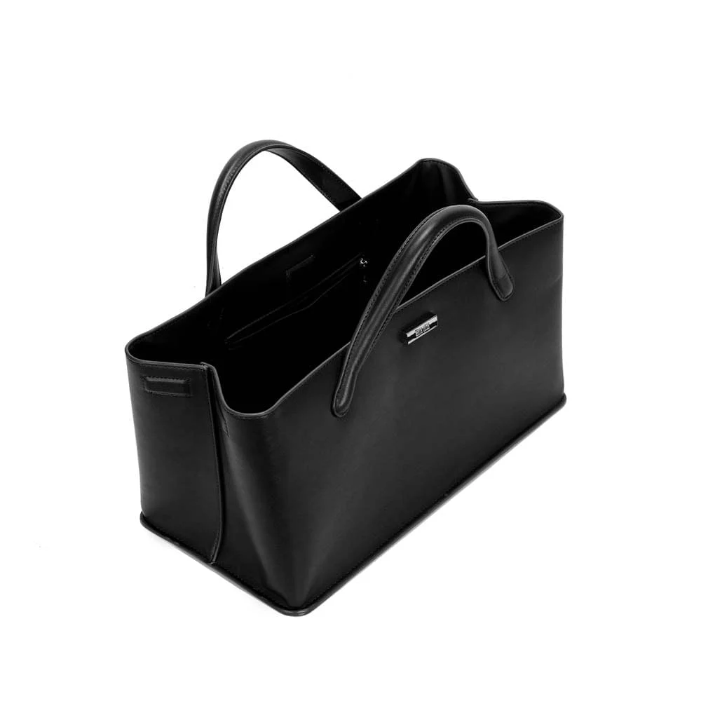 Bolsa Grande Soft Preta Alça De Mão - vista 3 de 3