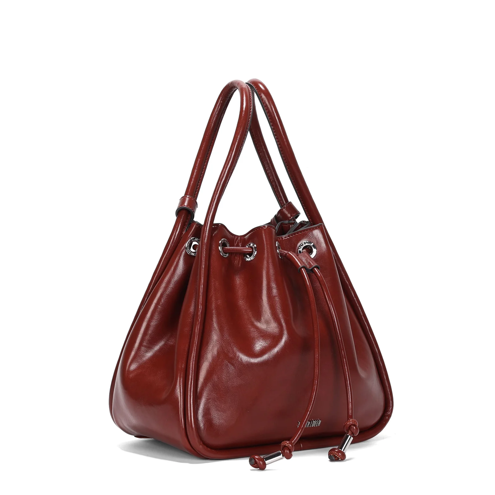 Bolsa Bucket Grande Rustico Marrom Terracota Alça De Ombro - vista 2 de 3