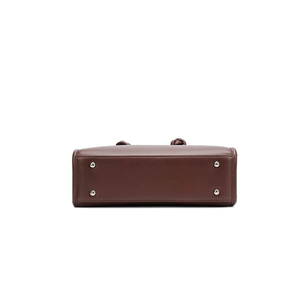 Bolsa Tote Grande Soft Marrom Dark Alça Dupla - vista 4 de 5