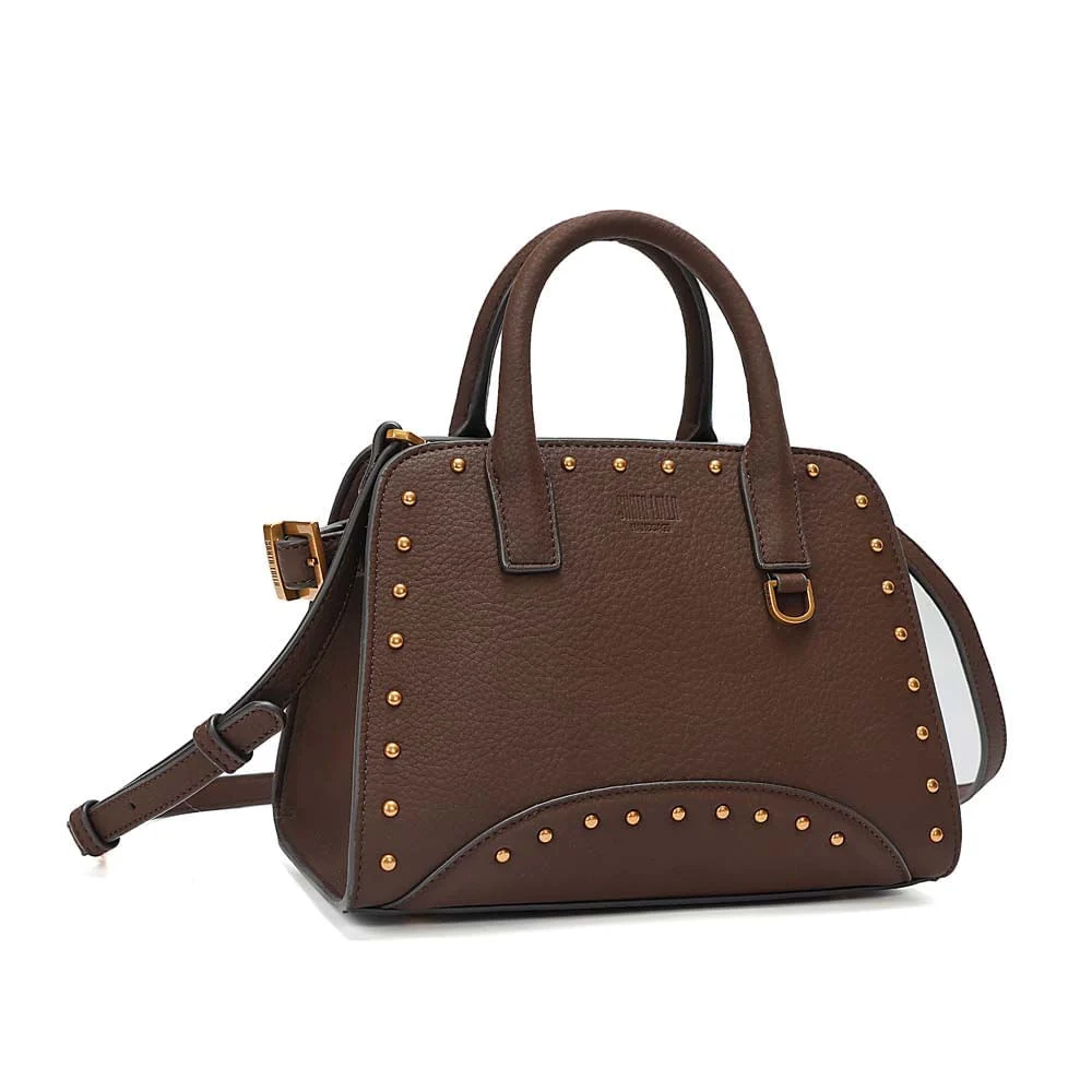 Bolsa Média Material Nobuck Marrom Dark Alça Dupla - vista 2 de 7