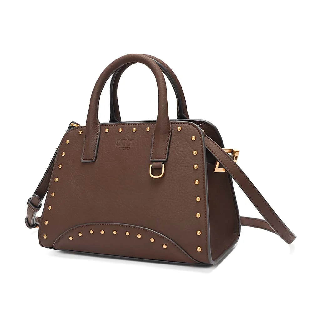 Bolsa Média Material Nobuck Marrom Dark Alça Dupla - vista 3 de 7