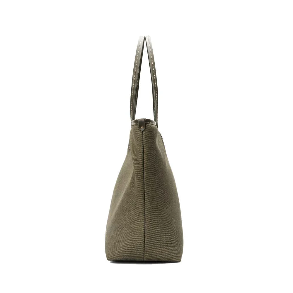 Bolsa Shopper Canvas Verde Army Alça De Ombro - vista 3 de 6