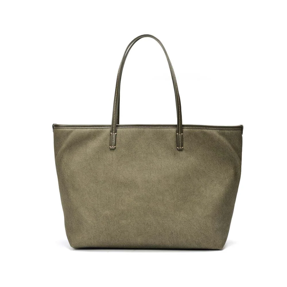 Bolsa Shopper Canvas Verde Army Alça De Ombro - vista 4 de 6