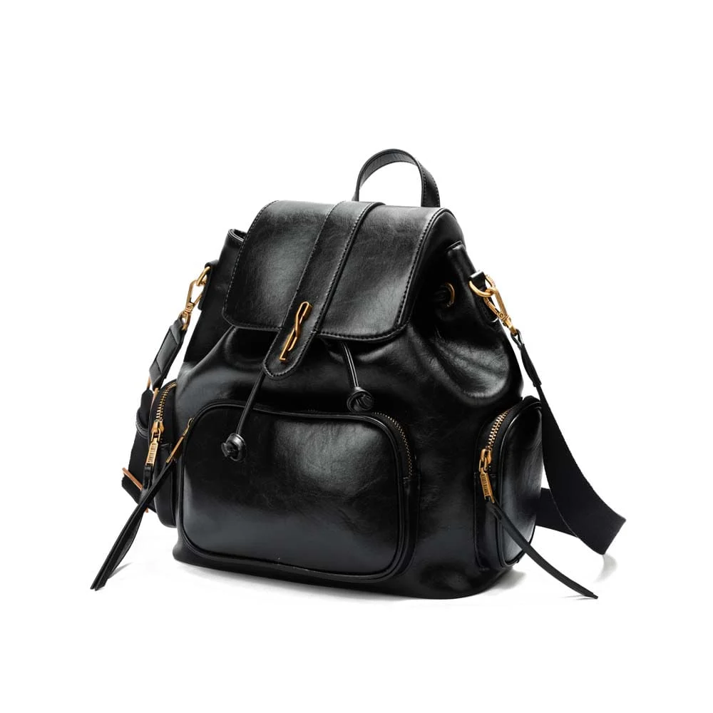 Mochila Material Rustico Preta - vista 3 de 7