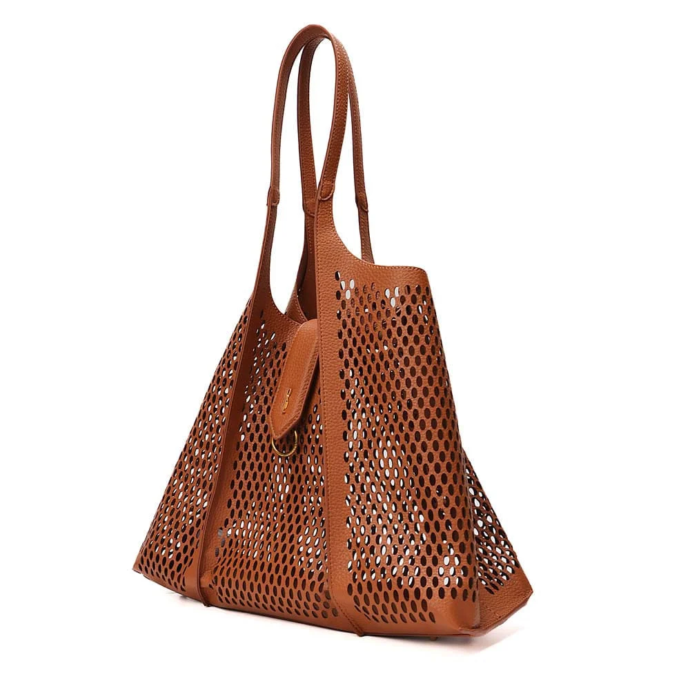 Bolsa Shopper Tela Floater Caramelo Alça De Ombro - vista 4 de 8