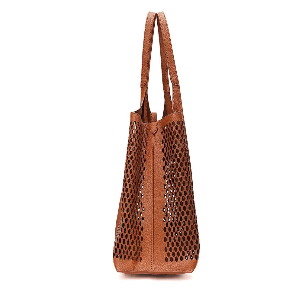 Bolsa Shopper Tela Floater Caramelo Alça De Ombro - vista 5 de 8