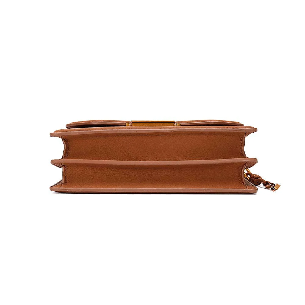 Bolsa Pequena Nobuck Marrom Safari Alça Transversal - vista 6 de 7