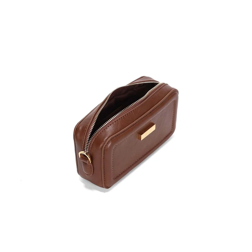 Bolsa Pequena Rustico Marrom Safari Alça Transversal - vista 3 de 3