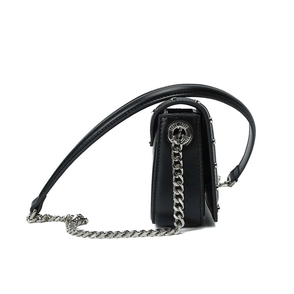 Bolsa Pequena Soft Preta Tachas Alça Transversal - vista 6 de 10