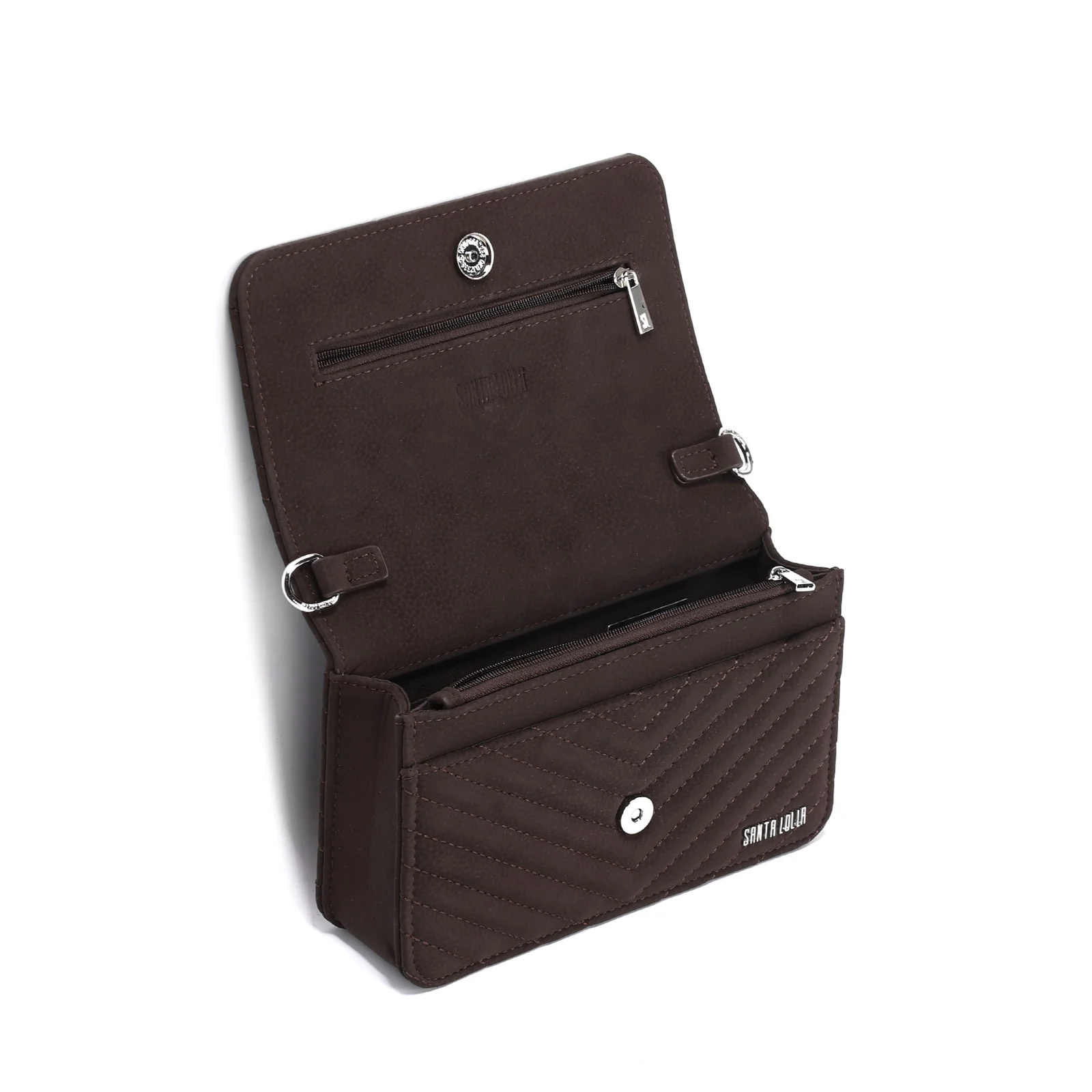 Bolsa Pequena Soft Marrom Dark Alça Transversal - vista 3 de 3