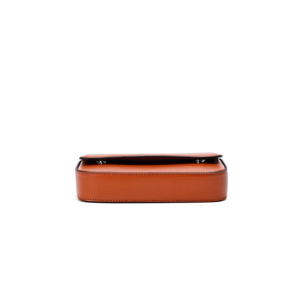 Bolsa Pequena Soft Caramelo Alça Transversal Corrente - vista 4 de 5
