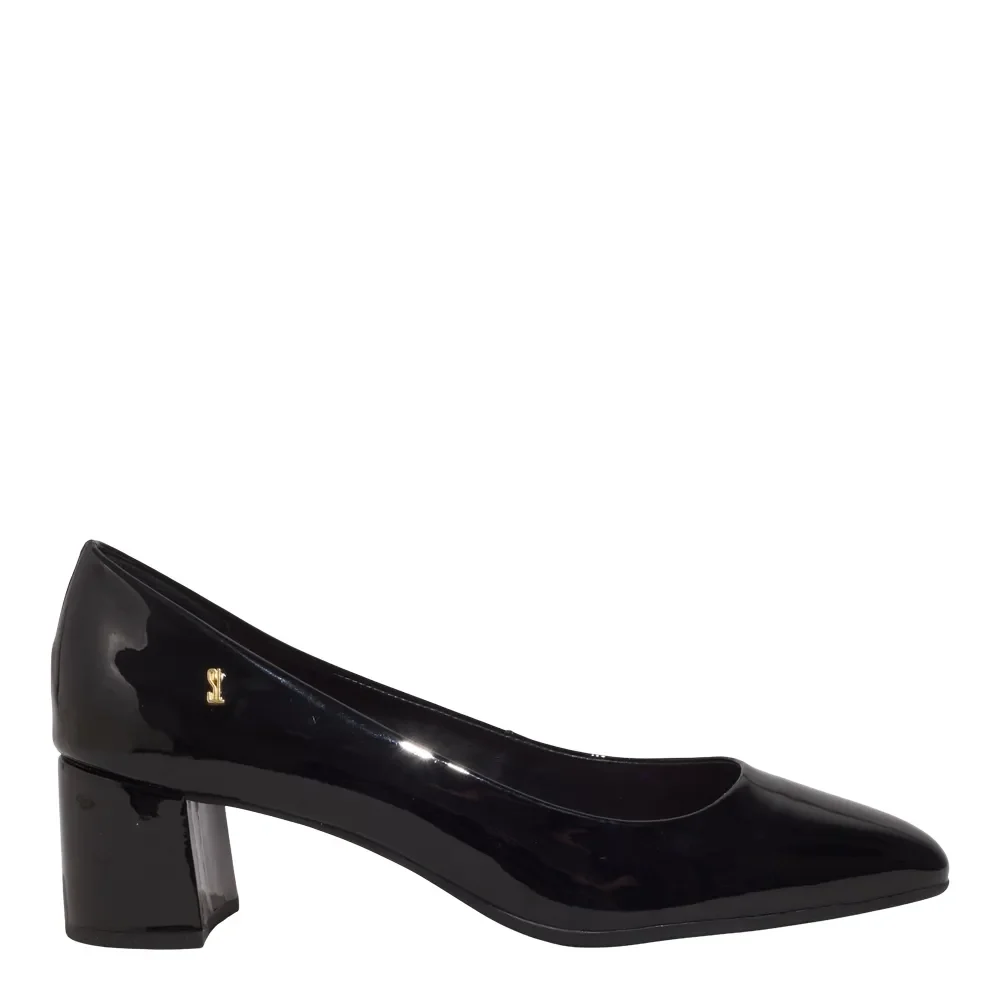 Scarpin Verniz Preto Salto Bloco Baixo - vista 1 de 3