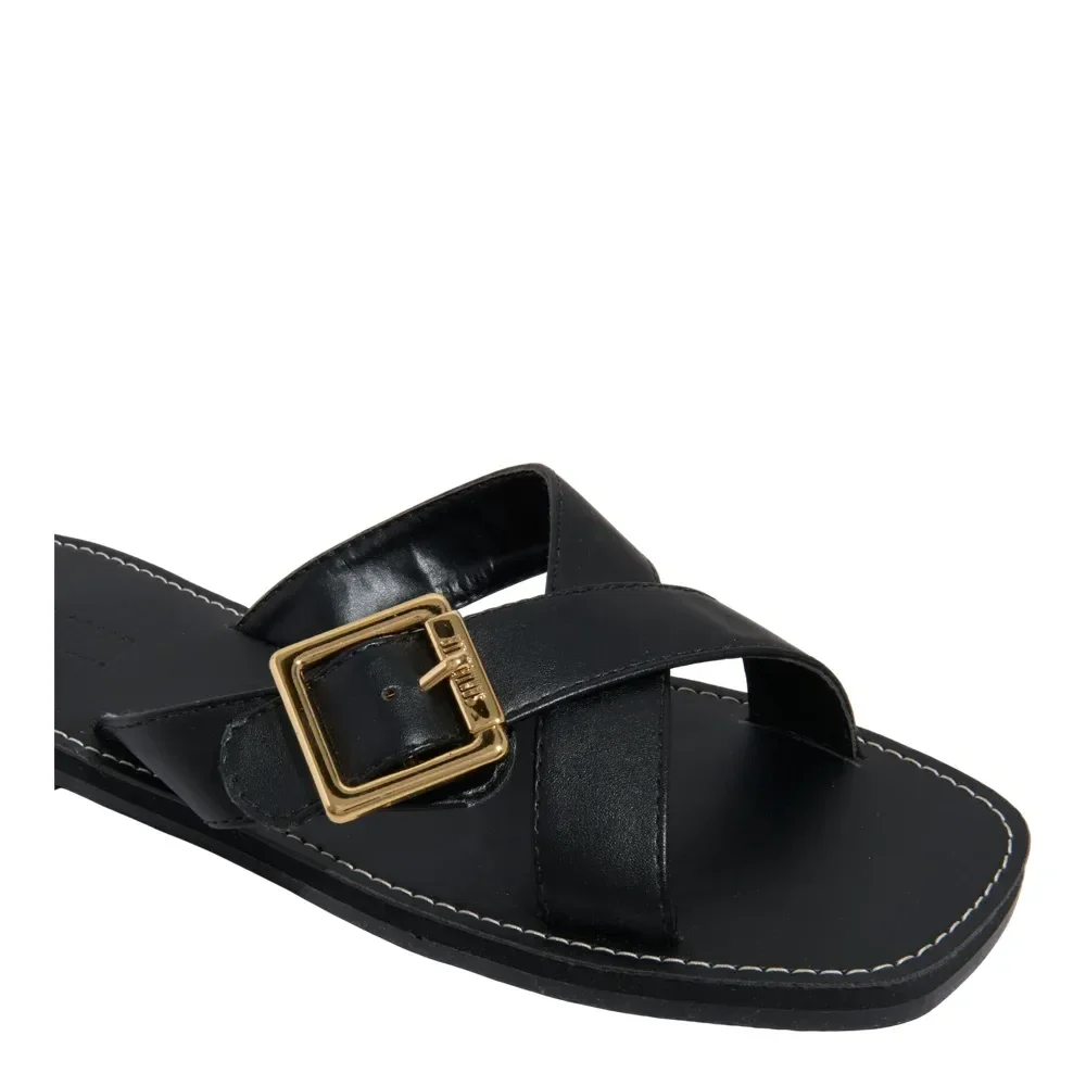 Rasteira Tiras Cruzadas Napa Soft Preto - vista 4 de 5