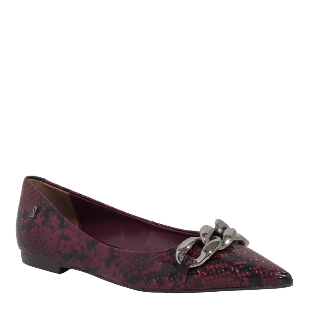 Sapatilha Animaler Estampa Cobra Vermelho Marsala Bico Fino - vista 2 de 5